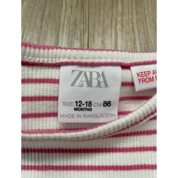 NWOT Zara Striped Ruffled Shirt Size 12-18 (Baby) - Picture 3 of 3